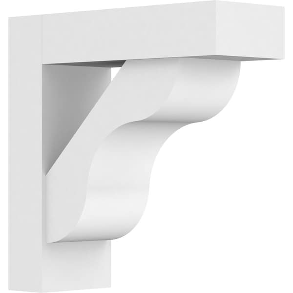 Ekena Millwork Standard Carmel Architectural Grade PVC Bracket With Block Ends, 5"W x 14"D x 14"H BKTP05X14X14CAR05 - main
